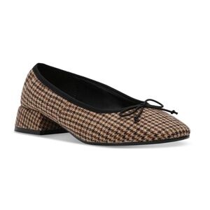 Steve Madden Women's Priscilla Block-Heel Bow Flats - Brown Tweed NWT